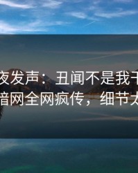 网红深夜发声：丑闻不是我干的！爆料网暗网全网疯传，细节太炸裂