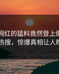 围观！网红的猛料竟然登上爆料网暗网热搜，惊爆真相让人瞠目