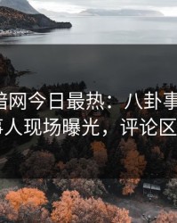 爆料网暗网今日最热：八卦事件曝光，当事人现场曝光，评论区炸了