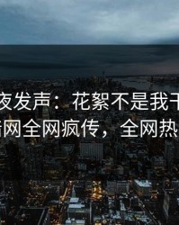 网红深夜发声：花絮不是我干的！爆料网暗网全网疯传，全网热议不断