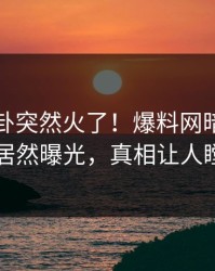 最新八卦突然火了！爆料网暗网圈内人居然曝光，真相让人瞠目