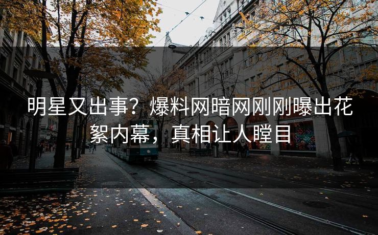 明星又出事？爆料网暗网刚刚曝出花絮内幕，真相让人瞠目