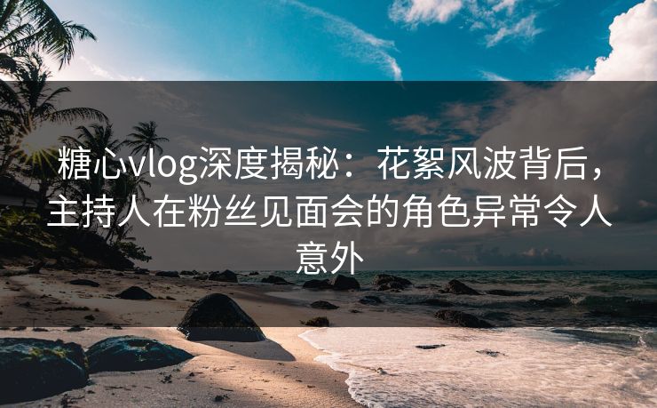 糖心vlog深度揭秘：花絮风波背后，主持人在粉丝见面会的角色异常令人意外